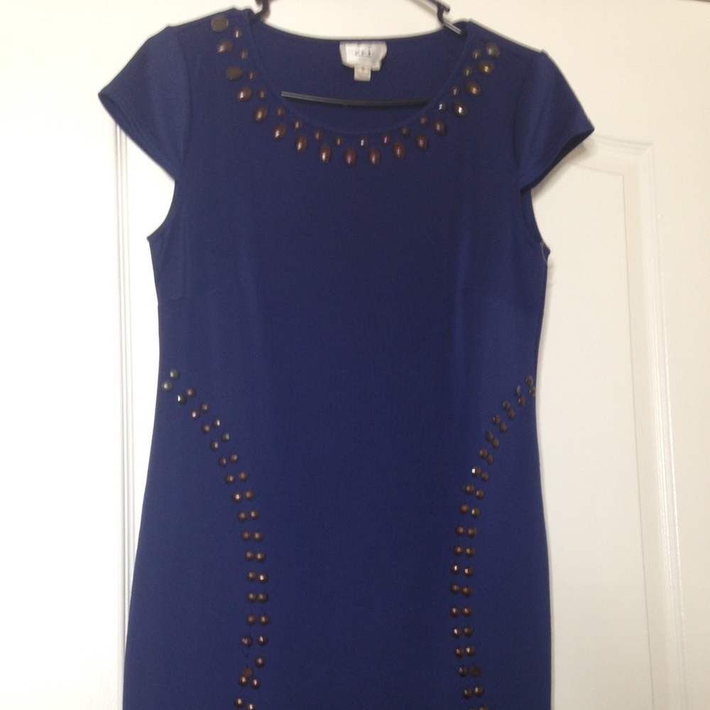 Navy dress.